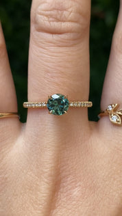 Maria Ring, 0.80ct Green Queensland Sapphire