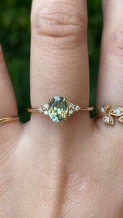 Teresa Ring, 0.91ct Green Montana Sapphire