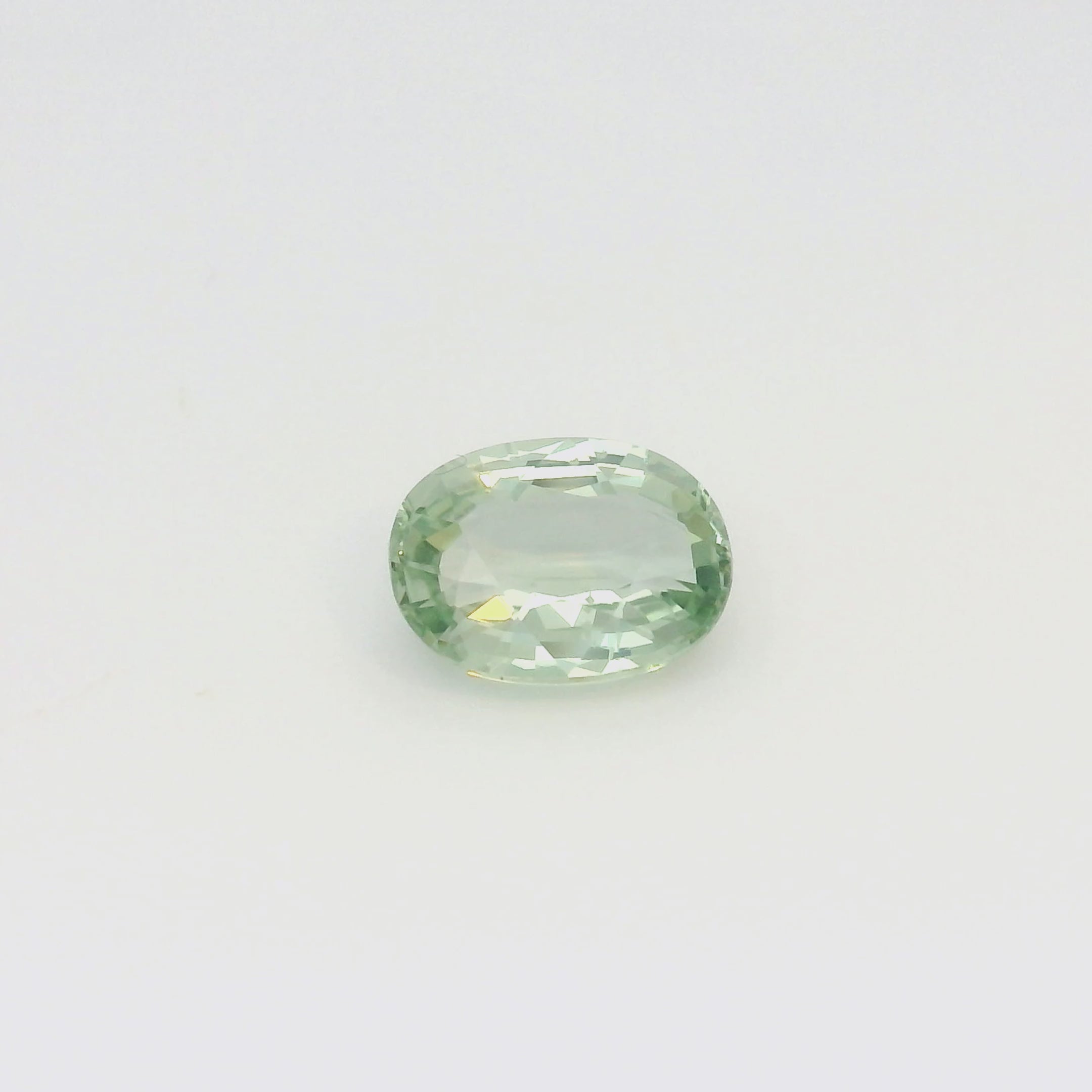 2.35ct Oval Cut Light Green Madagascar Sapphire SO615