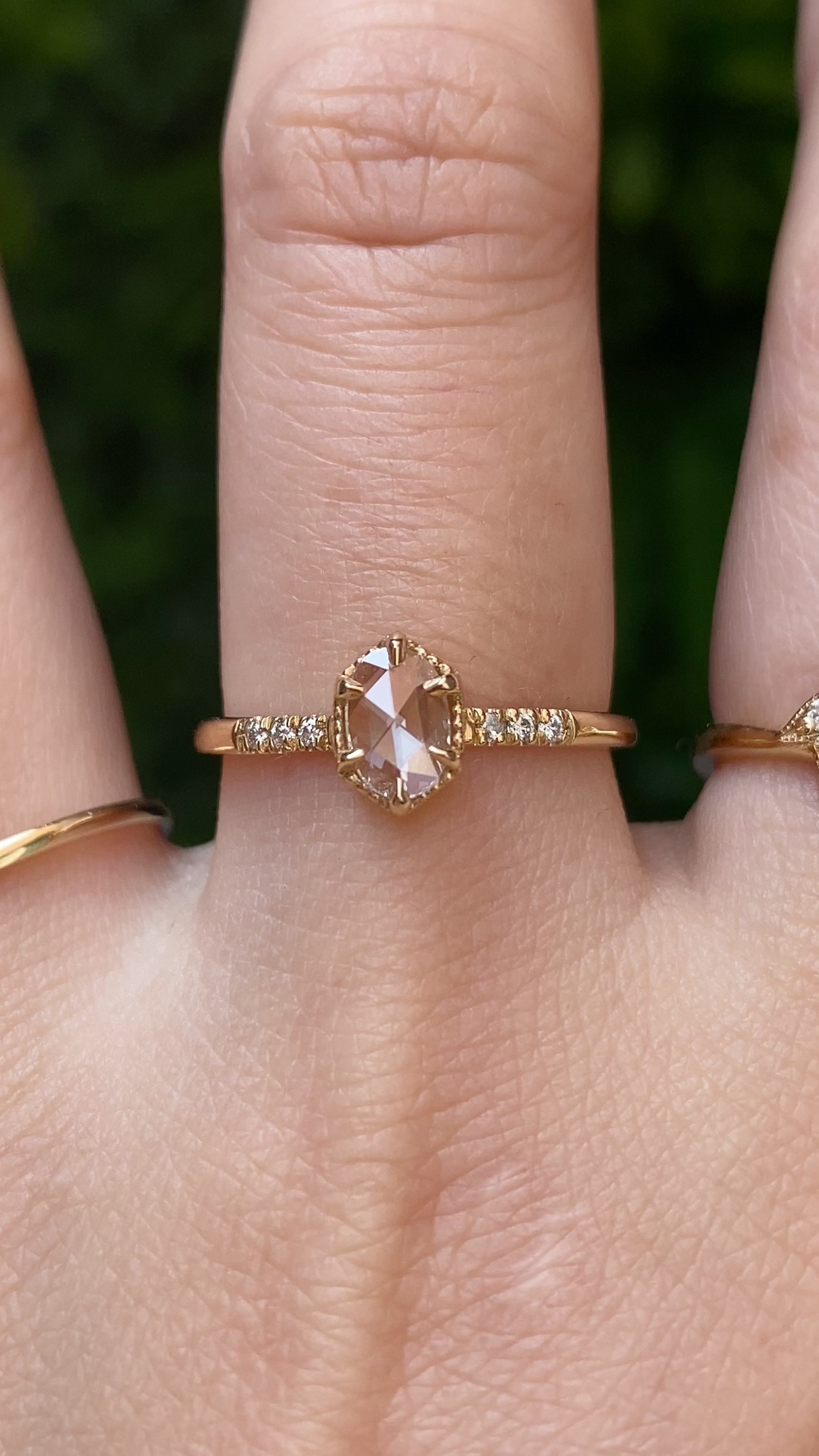 Grace Oval Rose Cut Diamond Ring