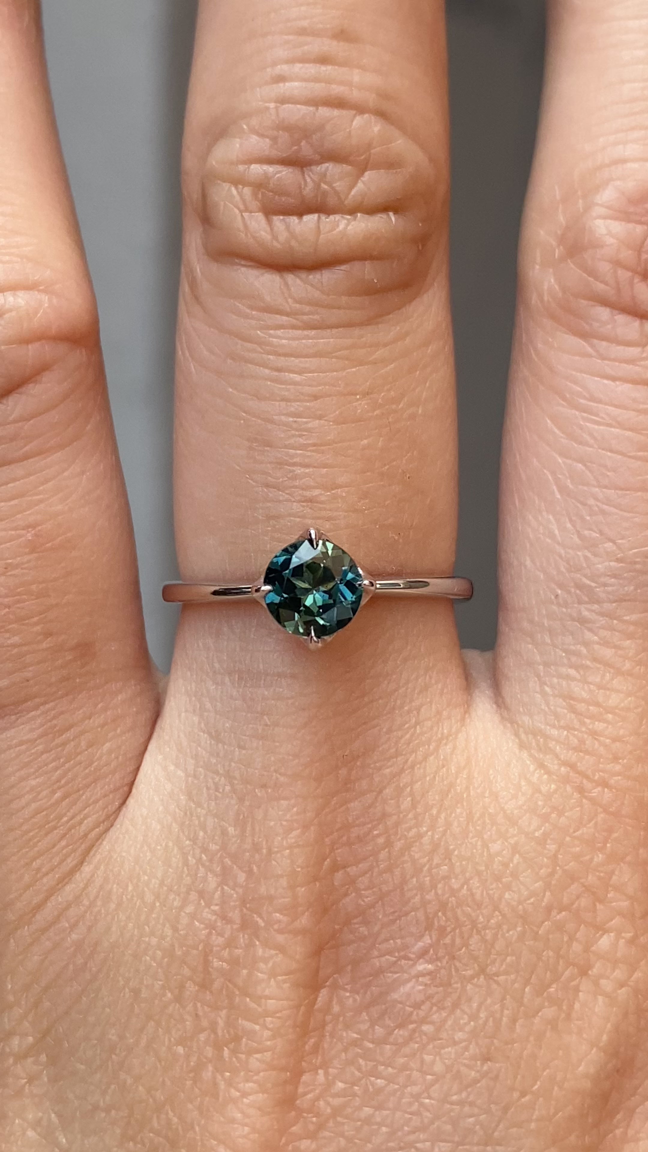 Alice Ring, 0.85ct Dark Green Queensland Sapphire