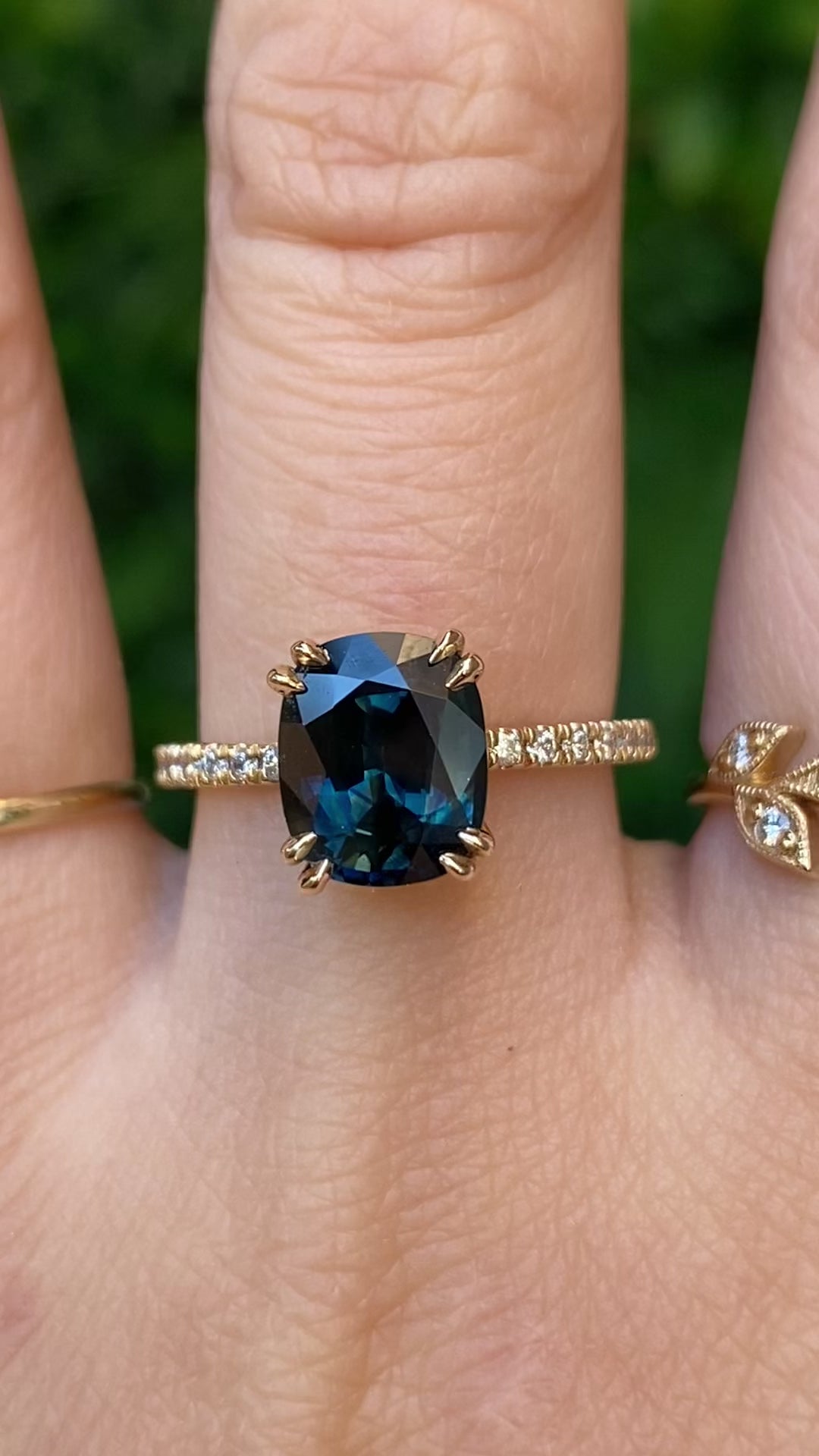 Sabrina Grand Ring, 3.39ct Teal Queensland Sapphire