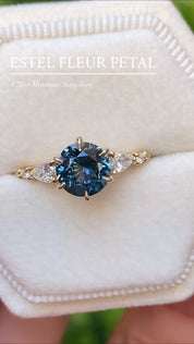Estel Fleur Petal Ring, 1.32ct Blue Montana Sapphire