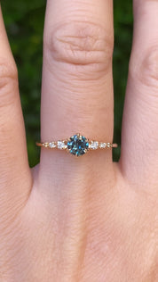 Estel Fleur Ring, 0.60ct Montana Sapphire