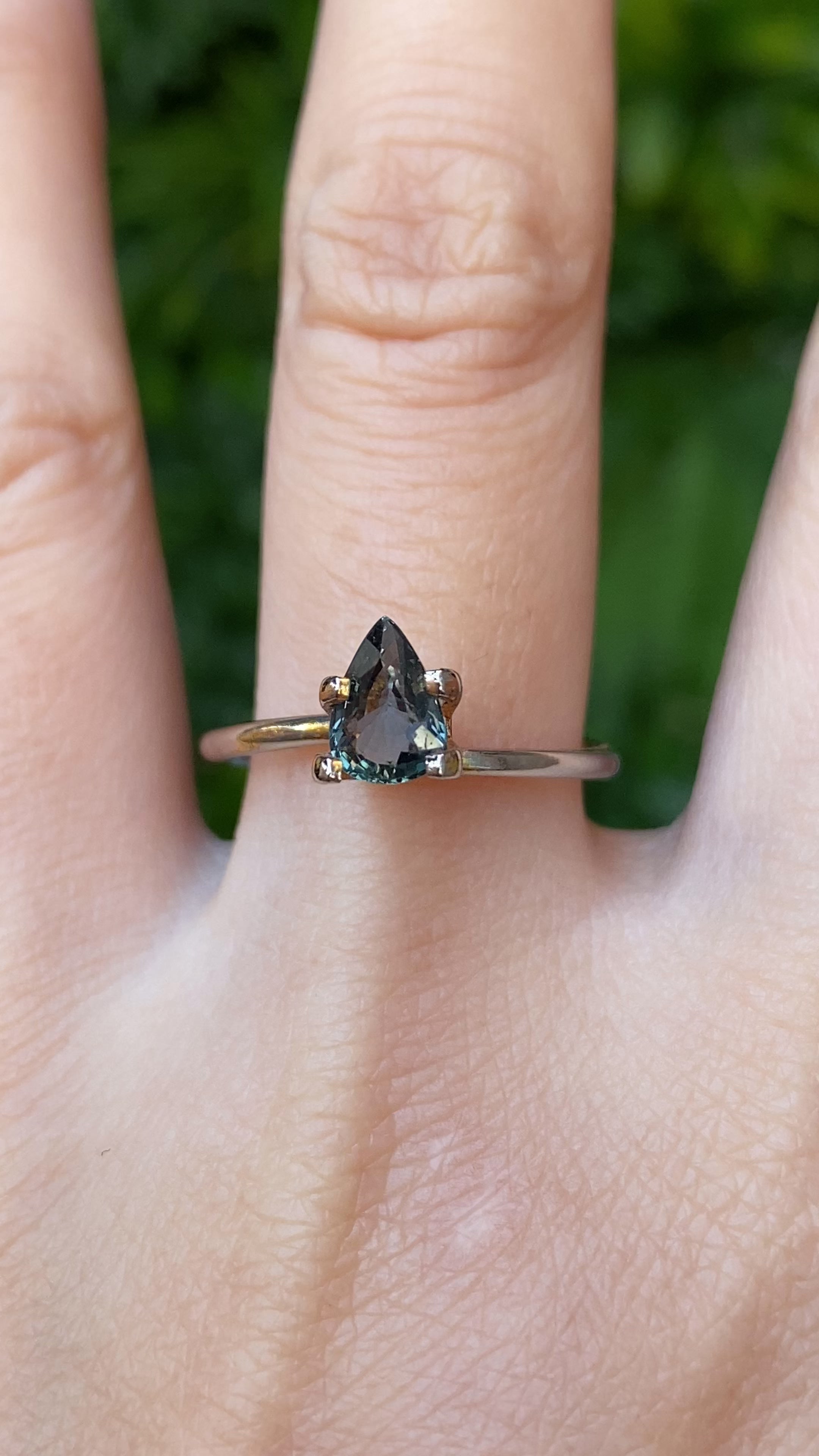 1.02ct Pear Cut Teal Blue Madagascar Sapphire SF436