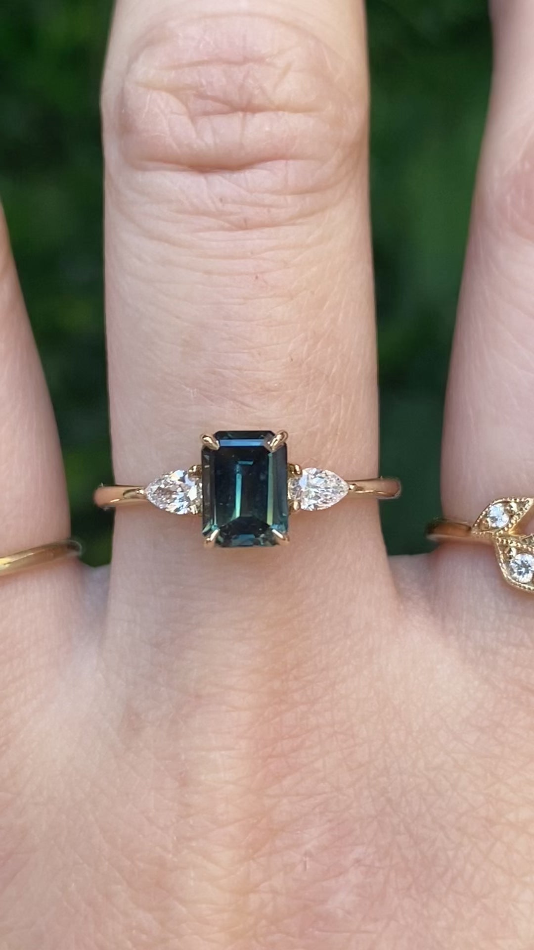 Olivia Ring, 1.22ct Blue Green Queensland Sapphire