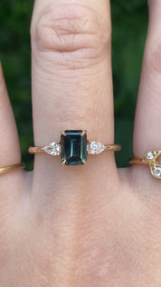 Olivia Ring, 1.22ct Blue Green Queensland Sapphire