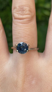 2.13ct Round Cut Deep Blue Montana Sapphire Sapphire SR473
