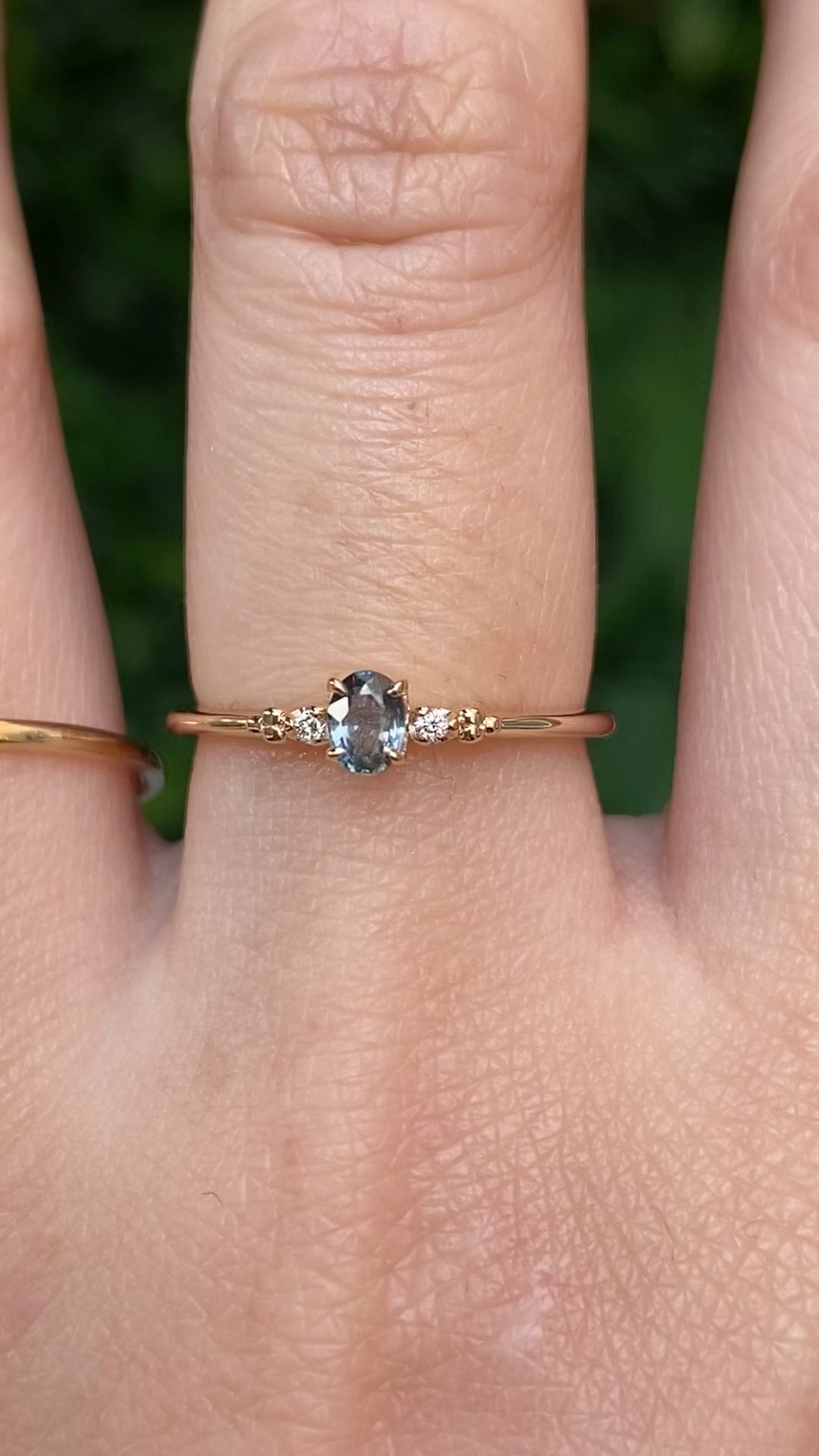 Estel Ring, 0.20ct Blue Green Unheated Sapphire