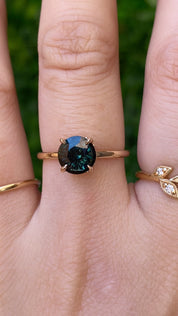 Athena Ring, 2.13ct Deep Green Australian Sapphire