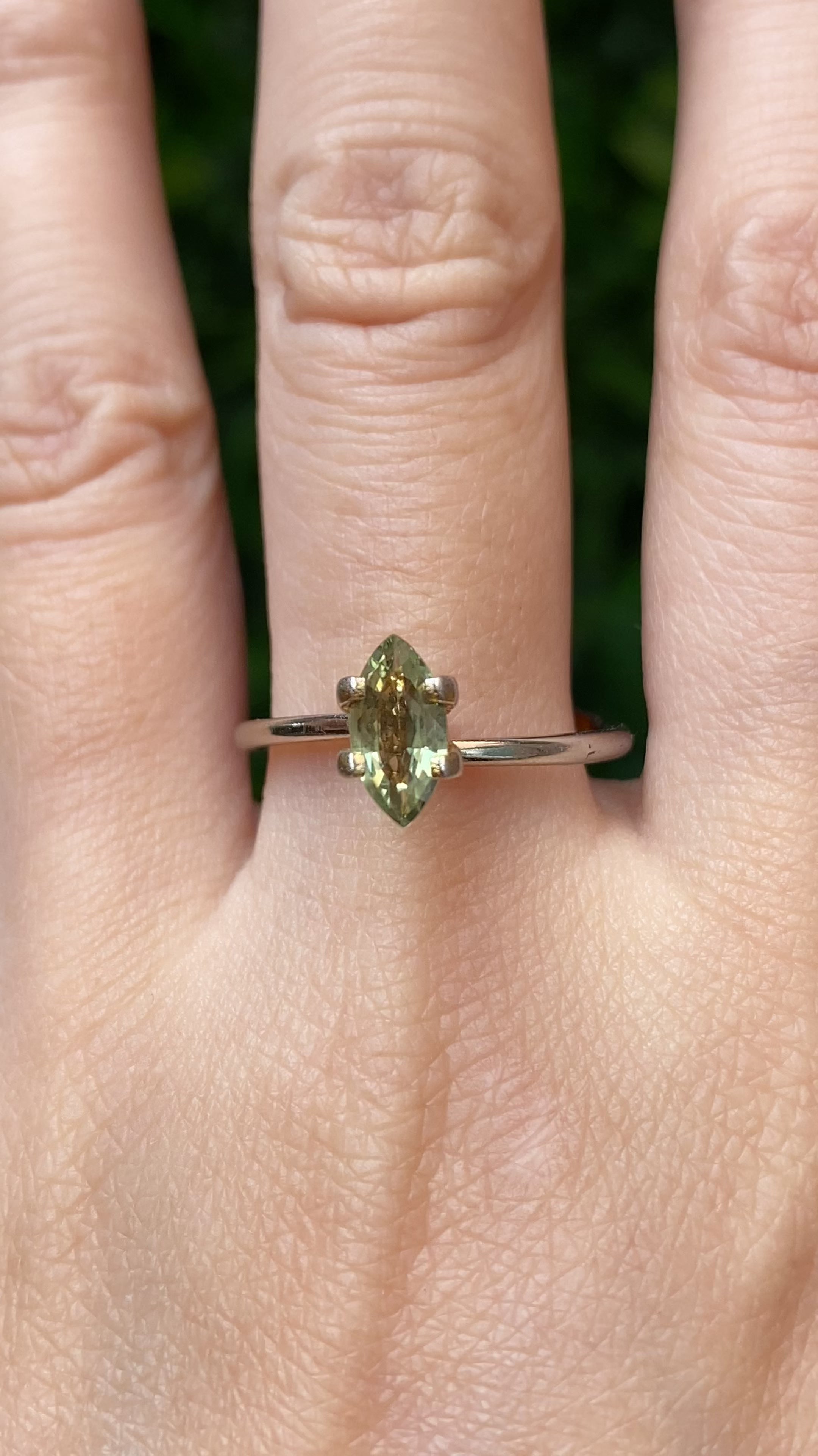 0.88ct Marquise Cut Green Madagascar Sapphire SF420