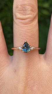 Estel Ring, 0.72ct Blue Montana Sapphire