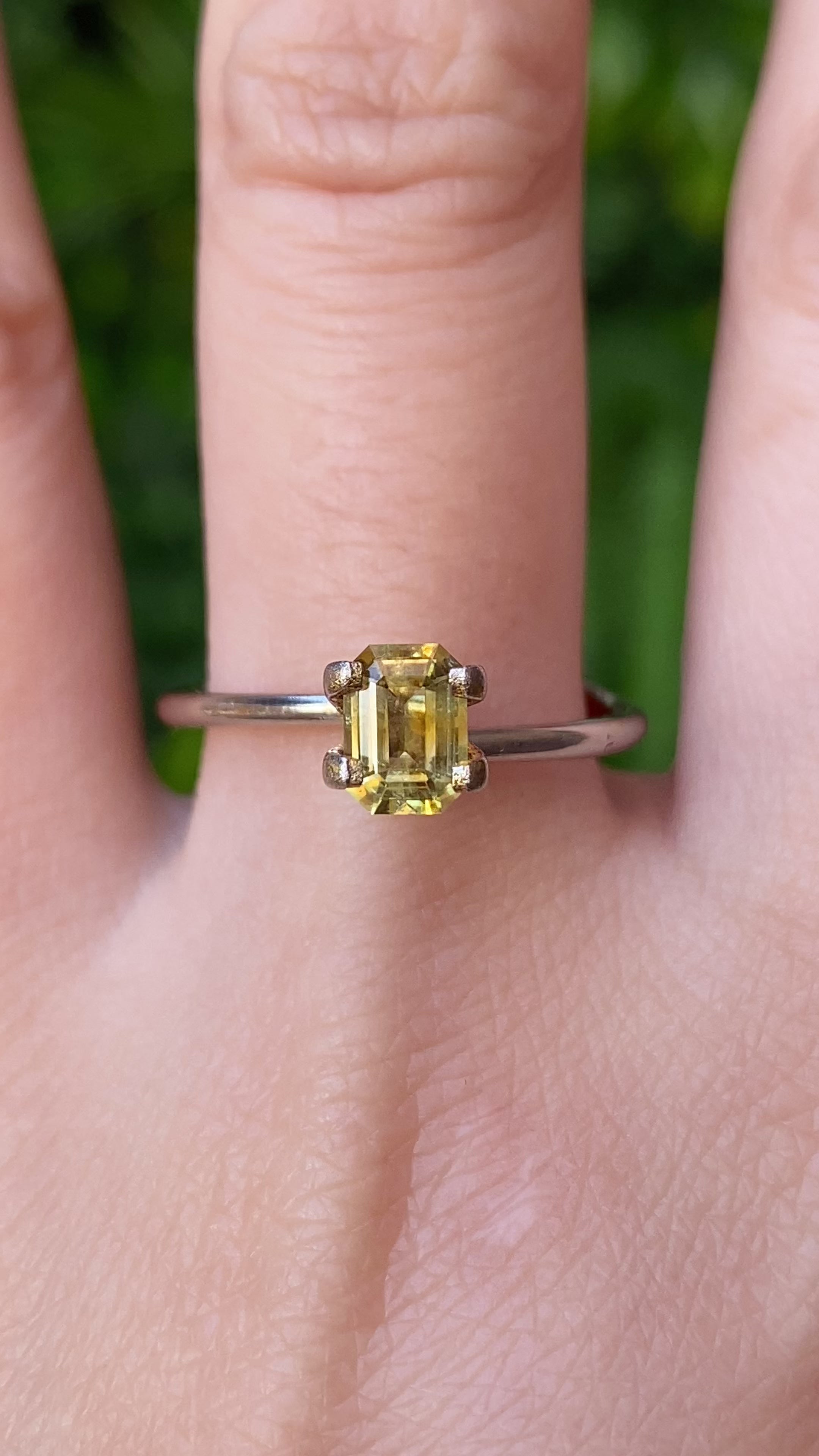 0.83ct Emerald Cut Yellow Montana Sapphire SF091