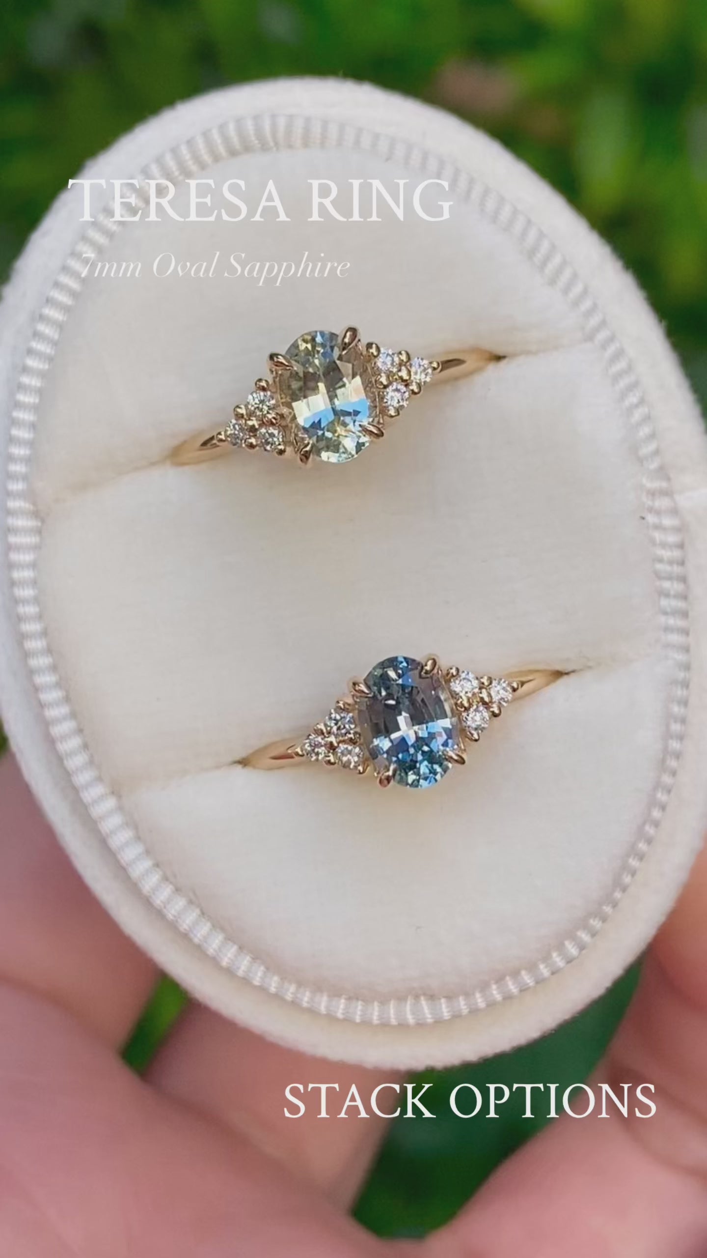 Teresa Ring, 0.97ct Light Green Montana Sapphire
