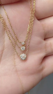 Dahlia Diamond Solitaire Necklace