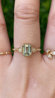 Agatha Ring, Green Sapphire