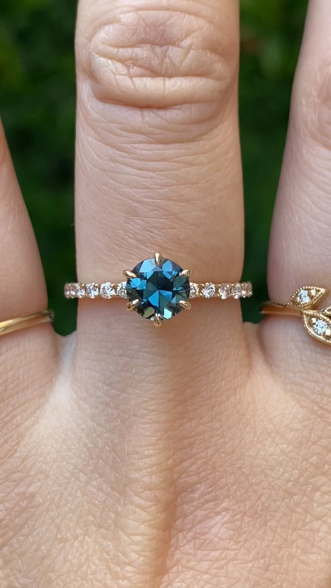 Maria Luxe Ring, 1.10ct Teal Blue Queensland Sapphire