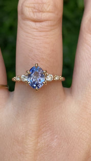 Estel Fleur Ring, 1.21ct Blue Ceylon Sapphire