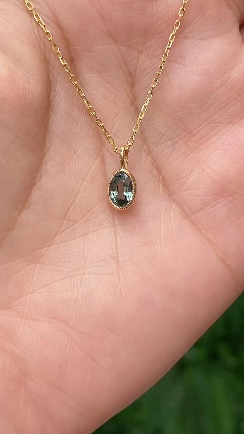 Bezel Green Sapphire Charm 6.0mm
