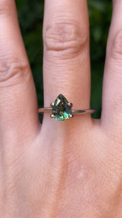1.69ct Pear Cut Green Madagascar Sapphire SF426