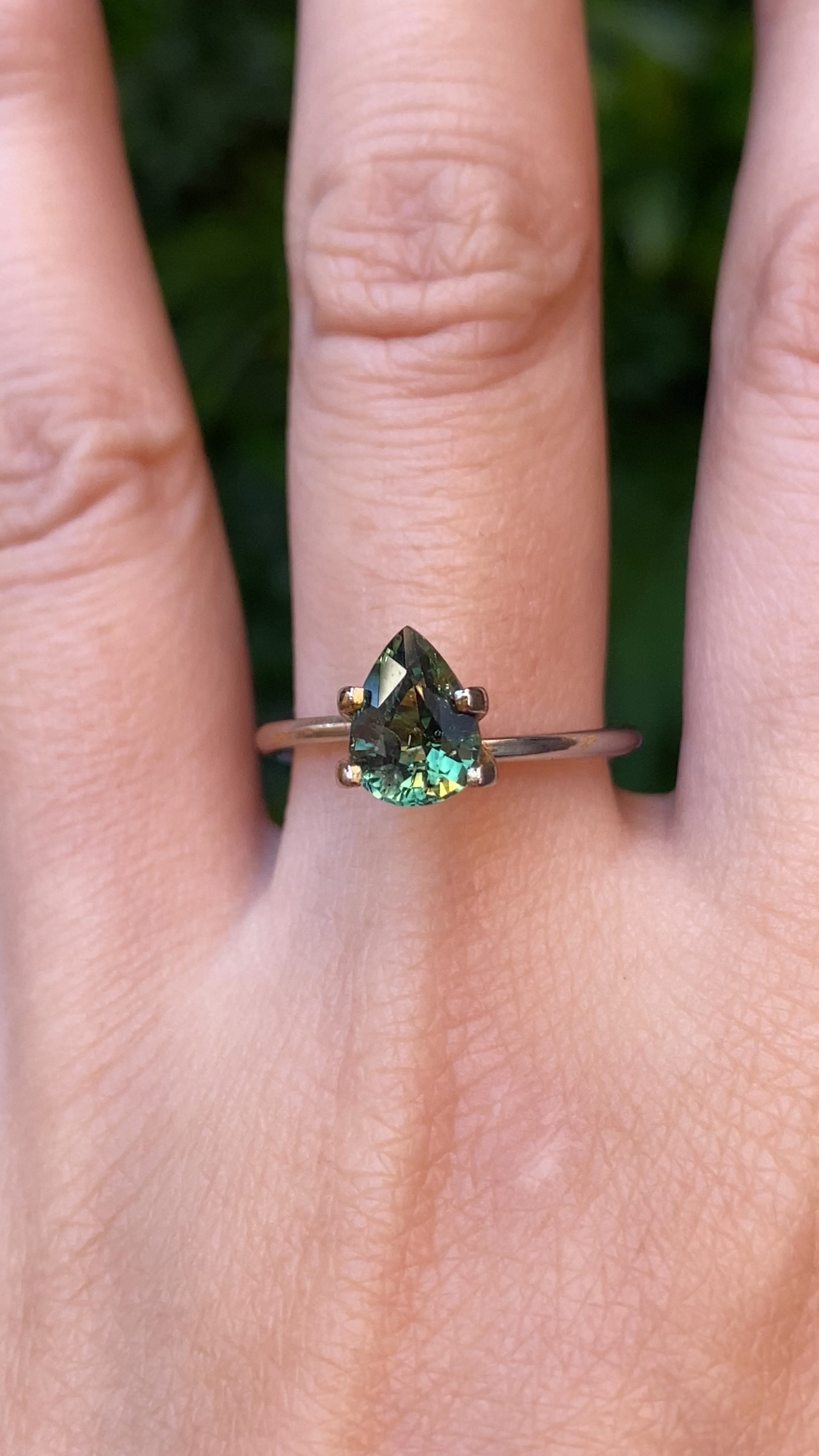 1.69ct Pear Cut Green Madagascar Sapphire SF426