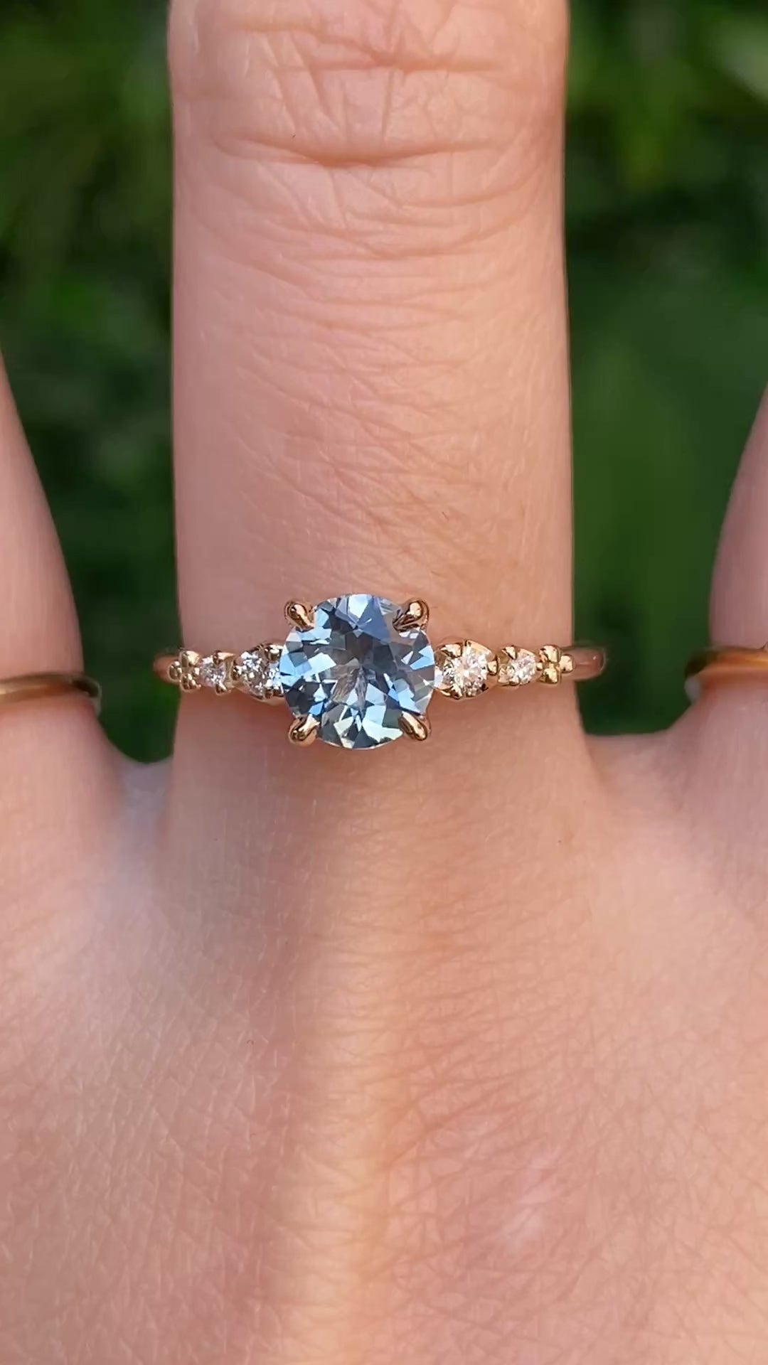 Estel Fleur Ring, 0.98ct Light Blue Montana Sapphire