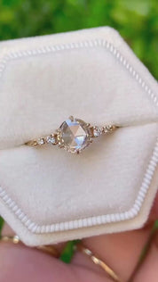Estel Fleur Ring, 1.00ct Rose Cut Diamond | GIA Certified
