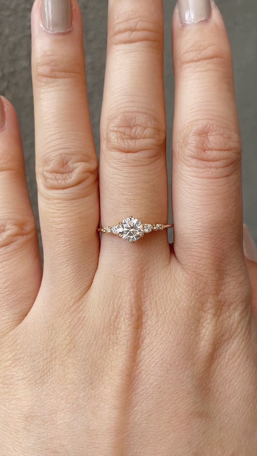 0.7ct 5.5mm diamond estel fleur ring