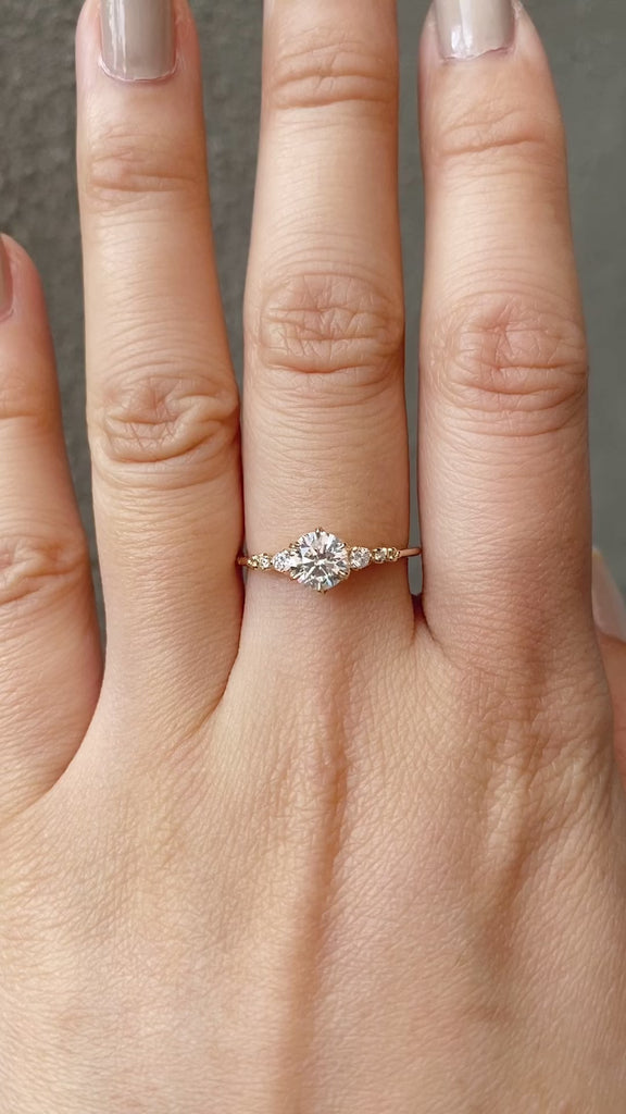 0.7ct 5.5mm diamond estel fleur ring