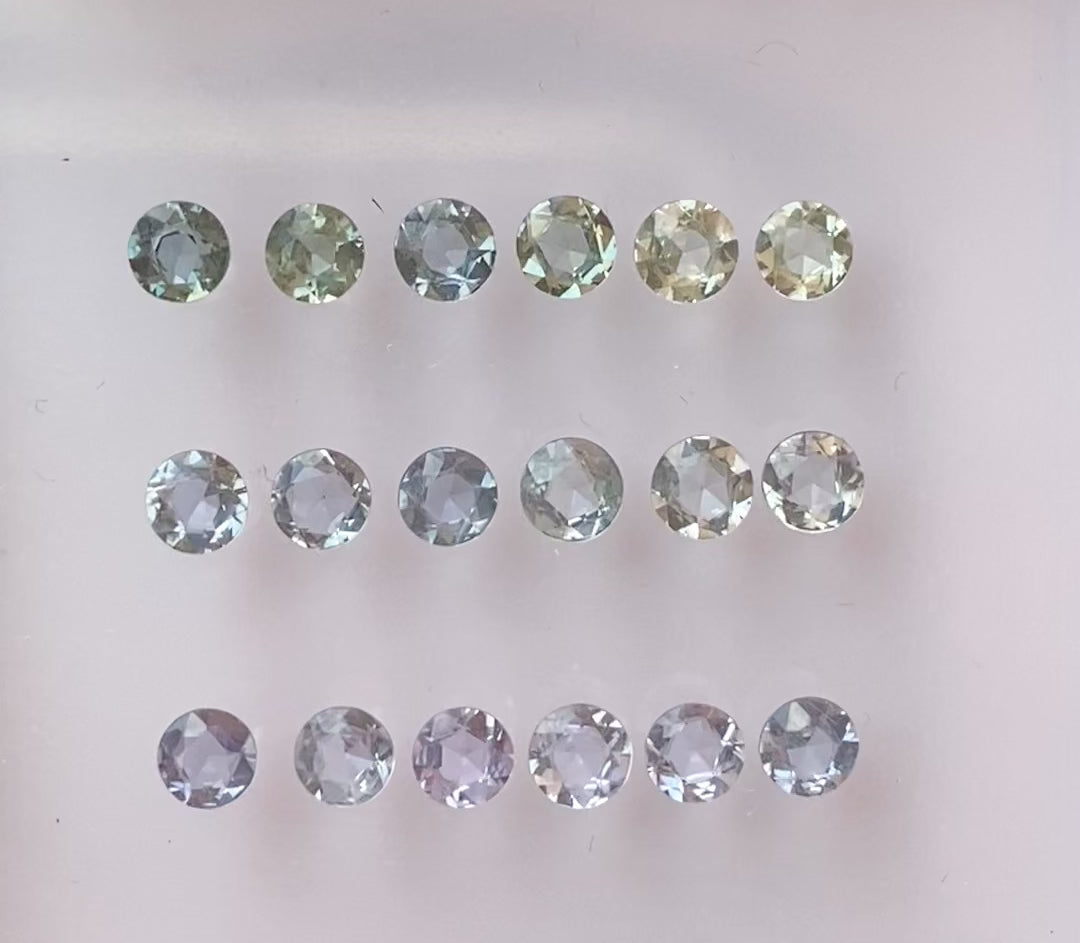 0.25ct Calibrated Round Madagascar Blue Green Sapphires (4.0mm) CS317