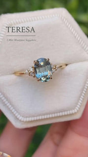 Teresa Ring, 1.88ct Blue Green Montana Sapphire