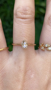 Alice Ring, 0.30ct Oval Rose Cut Diamond