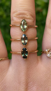 Ava Ring, 0.50ct Green Madagascar Sapphire