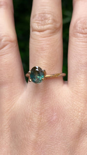 1.6ct Oval Cut Parti Blue Green Brown Montana Sapphire SO458