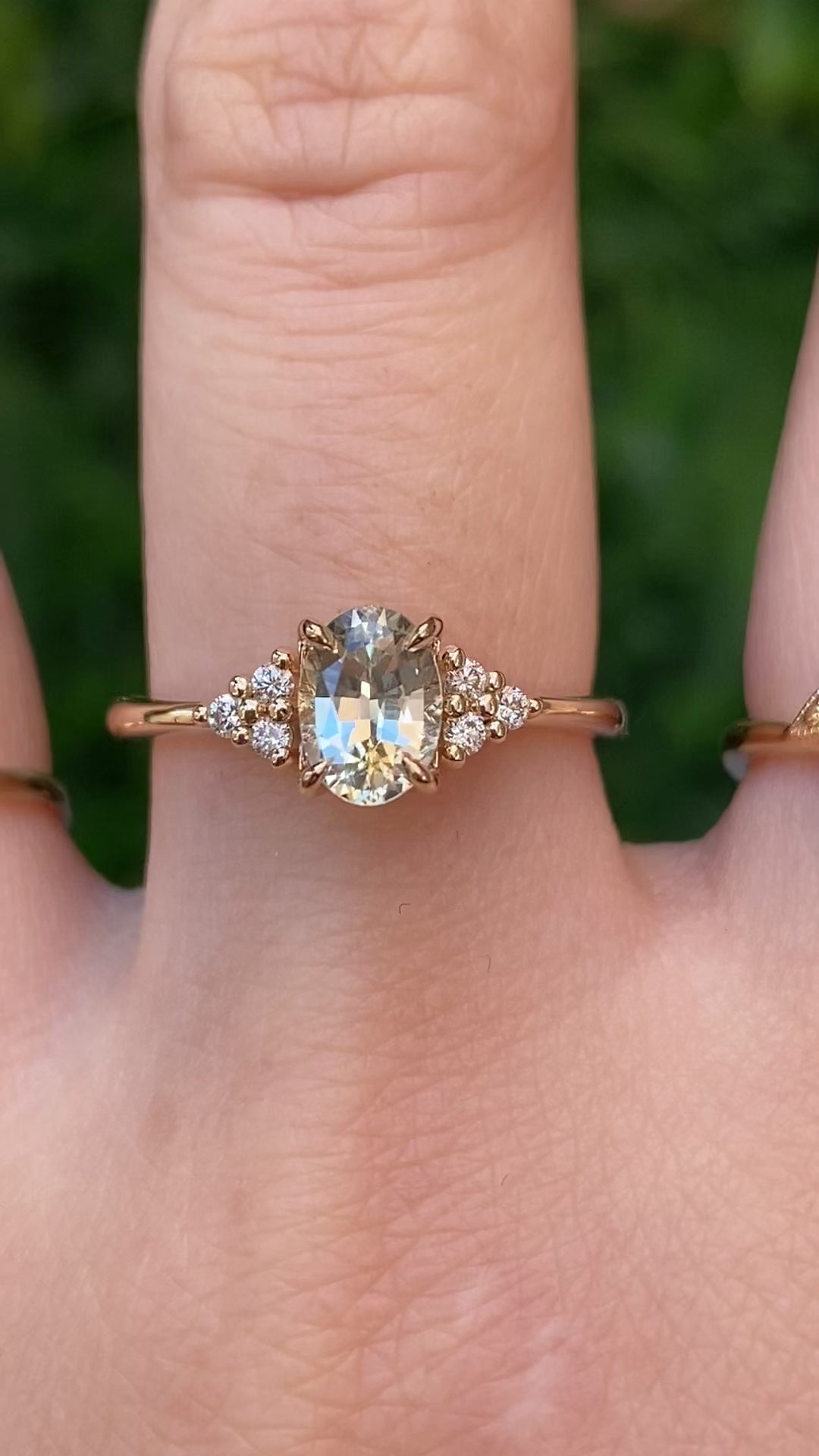 Teresa Ring, 0.97ct Light Green Montana Sapphire