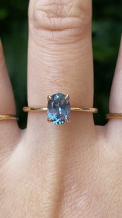 Sara Ring, 1.21ct Blue Montana Sapphire