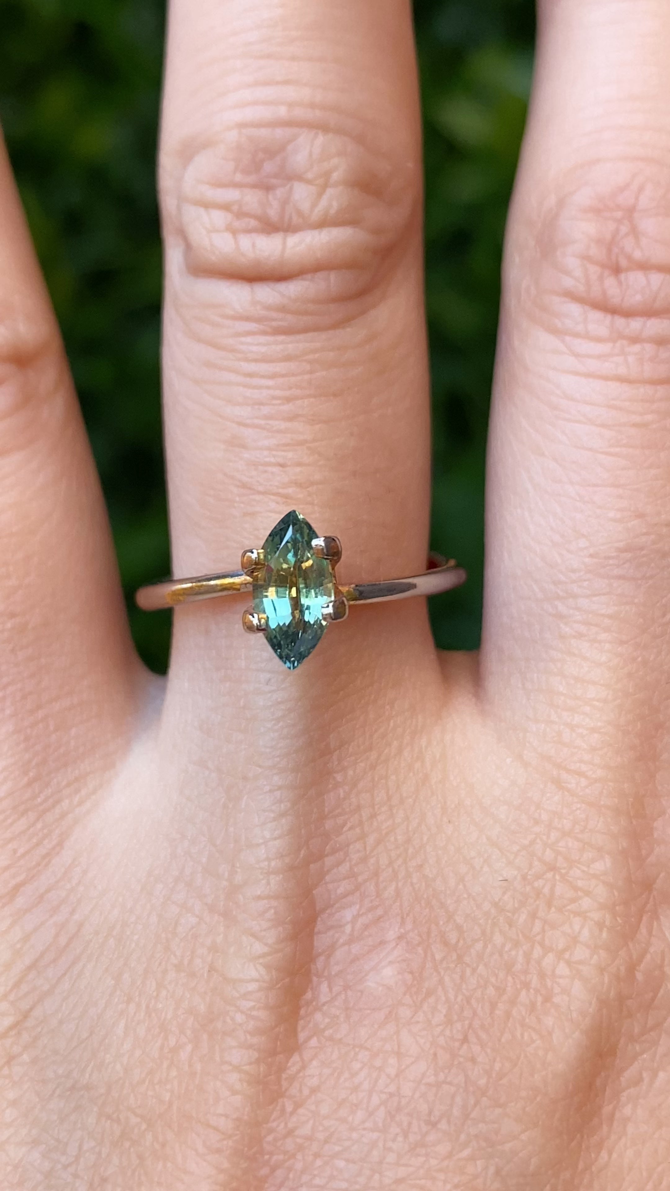 1.08ct Marquise Cut Green Madagascar Sapphire SF440