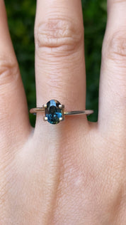 1.03ct Oval Cut Dark Teal Blue Madagascar Sapphire SO586