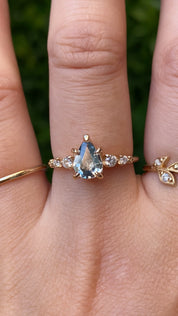 Estel Fleur Ring, 1.09ct Blue Madagascar Sapphire