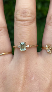 Estel Ring, 0.82ct Emerald Montana Sapphire