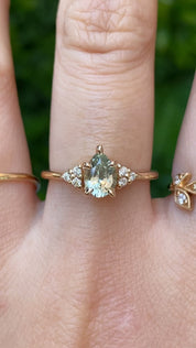 Teresa Ring, 0.82ct Light Green Montana Sapphire