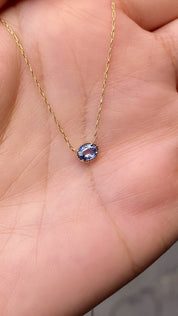 Dahlia Sapphire Solitaire Necklace