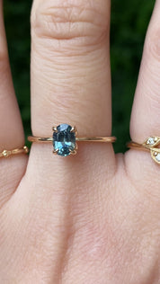 Sara Ring, 0.85ct Blue Montana Sapphire