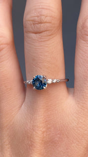 Estel Fleur 4 Prong Ring, 0.87ct Montana Sapphire