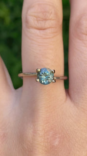 1.20ct Round Cut Blue green Montana Sapphire Sapphire SR434