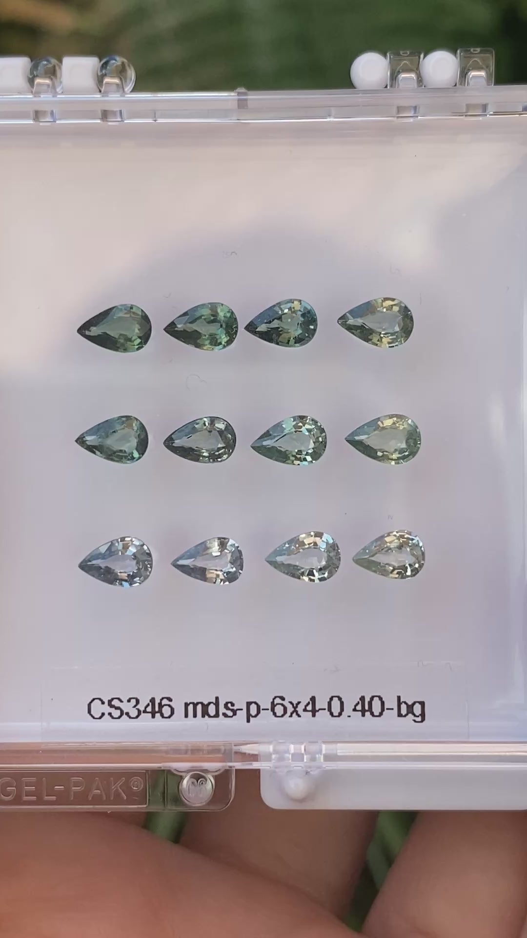 0.40ct Calibrated Pear Blue Green Sapphires (6x4mm) cs346