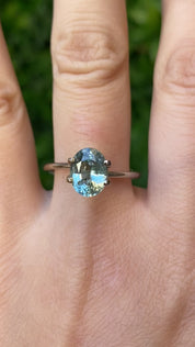 2.60ct Oval Cut Light Aqua Blue Green Madagascar Sapphire SO603
