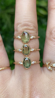 Estel Bezel Ring, 0.60ct Green Sapphire