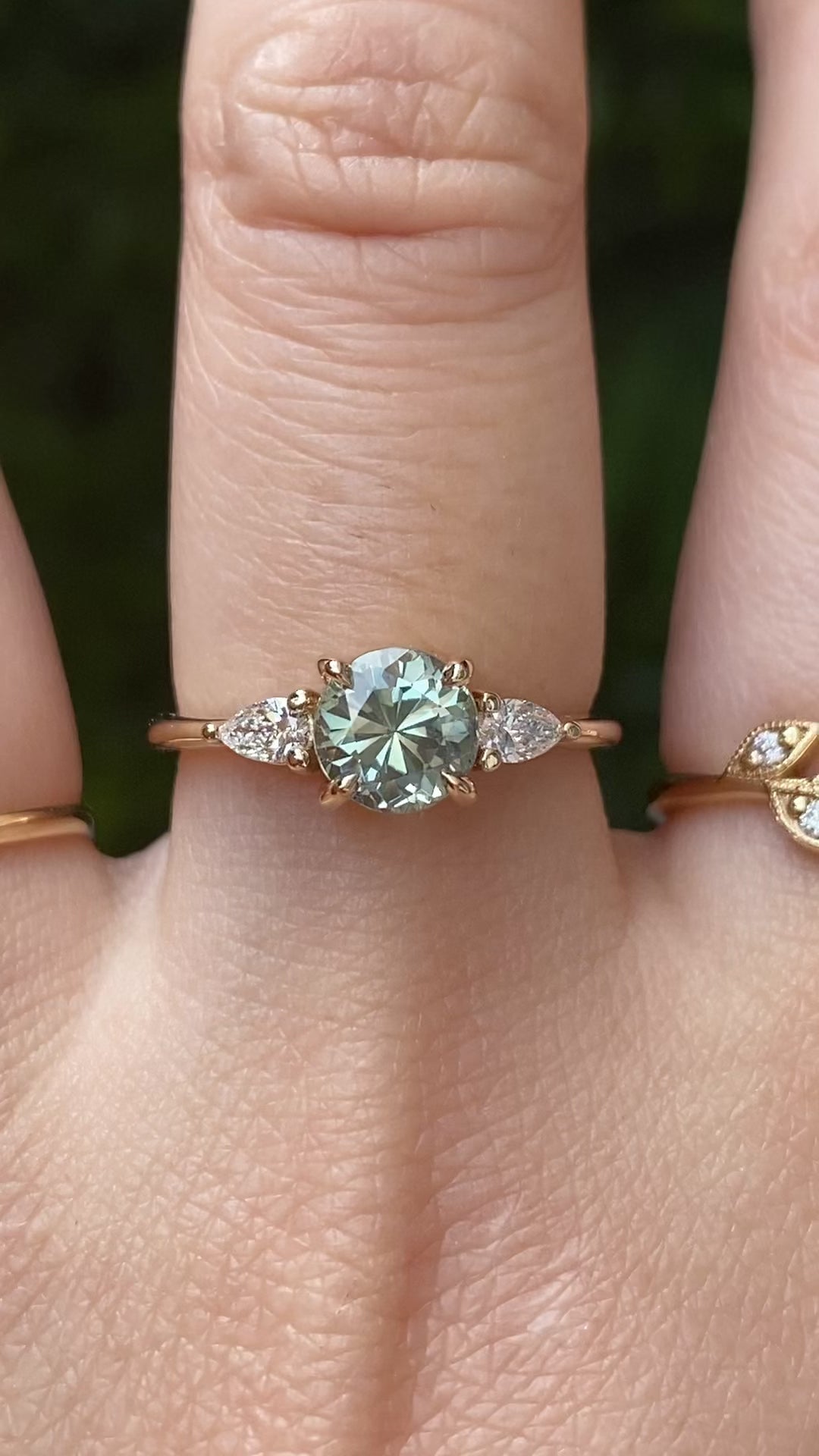 Olivia Ring, 1.64ct Mint Green Montana Sapphire