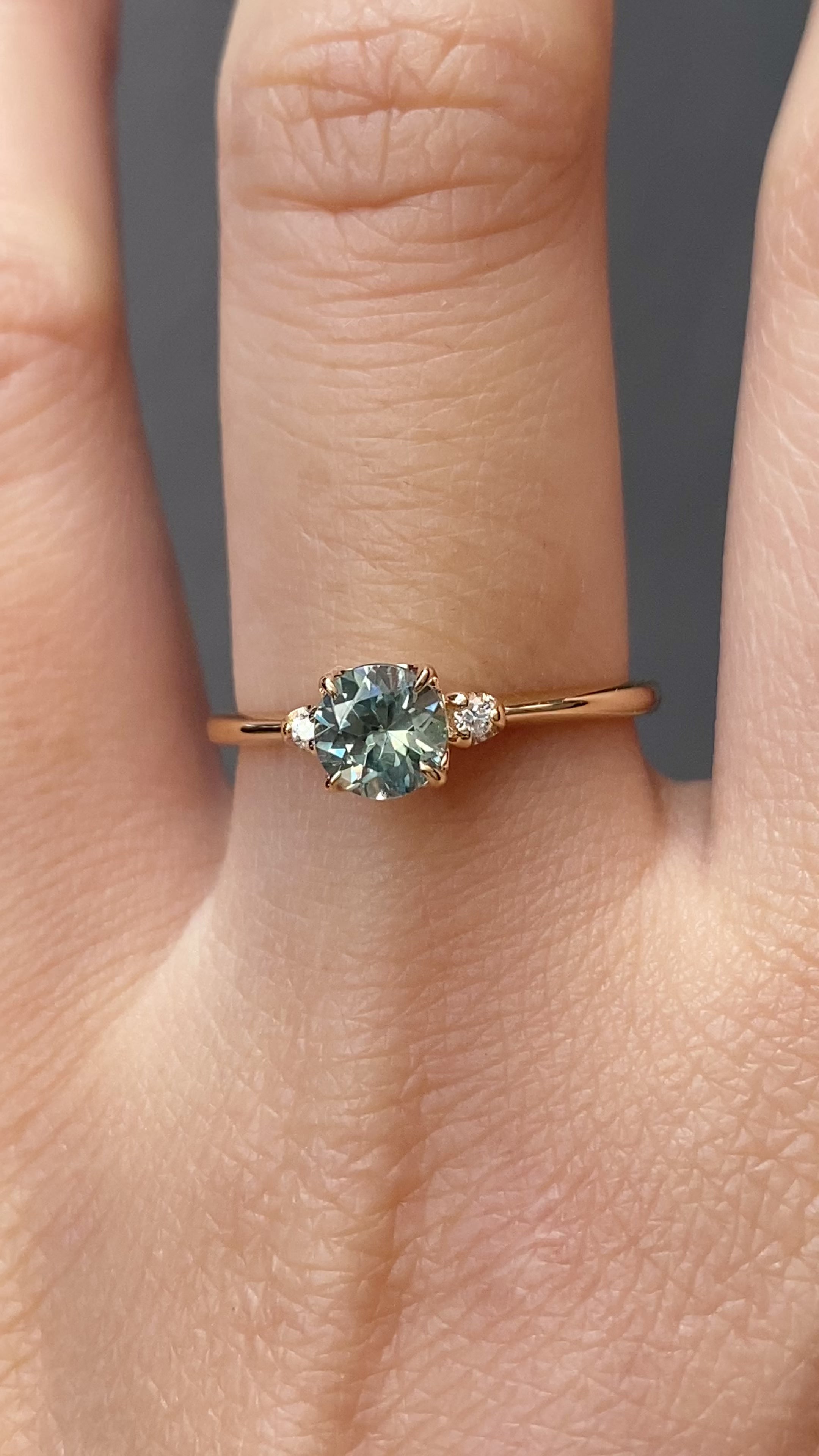 Sofia Ring, 0.83ct Light Blue Montana Sapphire